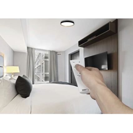 Диммируемый потолочный светильник LED ILVI LED/30 Вт/230 В 2700-6500 К Ø 40 см черный/бежевый + пульт дистанционного управления