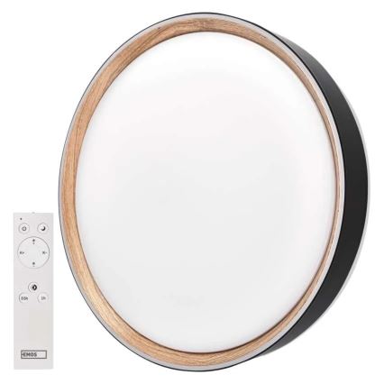 Диммируемый потолочный светильник LED ILVI LED/30 Вт/230 В 2700-6500 К Ø 40 см черный/бежевый + пульт дистанционного управления