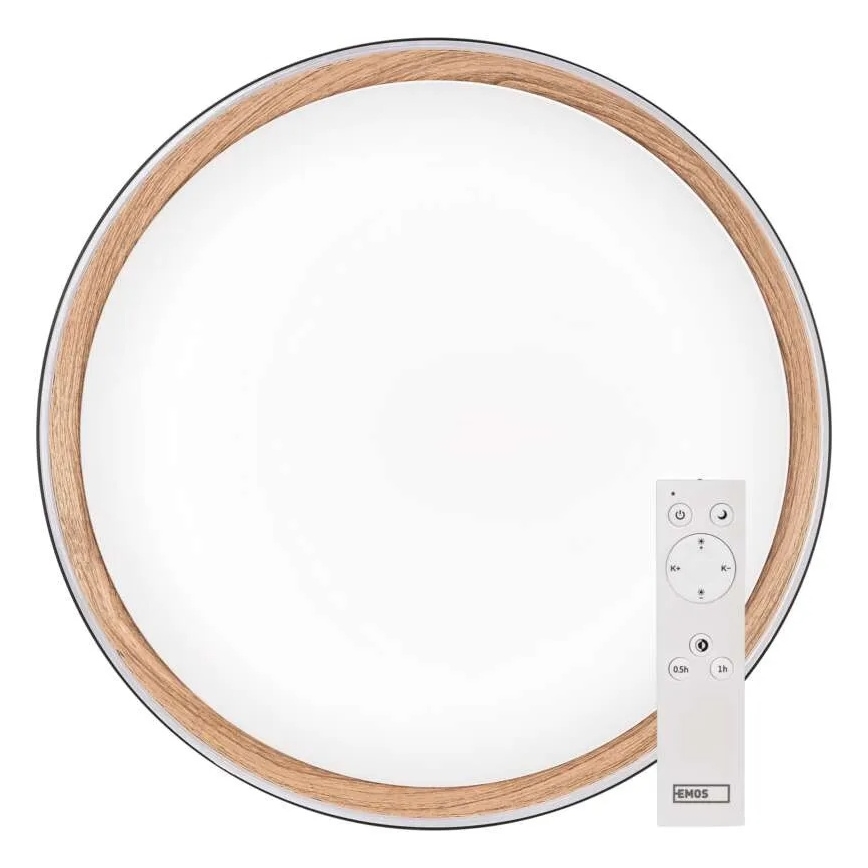 Диммируемый потолочный светильник LED ILVI LED/30 Вт/230 В 2700-6500 К Ø 40 см черный/бежевый + пульт дистанционного управления