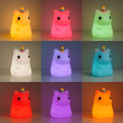 Диммируемый перезаряжаемый сенсорный детский ночник UNICORN с RGBW-LED, LED/1W/5V 1200 mAh