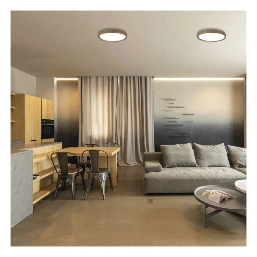 Диммируемый потолочный светильник LED ILVI LED/30W/230V 2700-6500K, диаметр 40 см, бежевый + пульт дистанционного управления