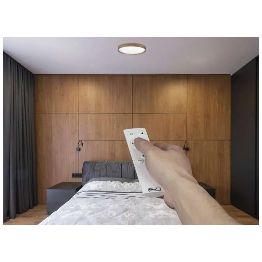 Диммируемый потолочный светильник LED ILVI LED/30W/230V 2700-6500K, диаметр 40 см, бежевый + пульт дистанционного управления