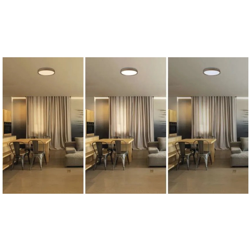 Диммируемый потолочный светильник LED ILVI LED/30W/230V 2700-6500K, диаметр 40 см, бежевый + пульт дистанционного управления