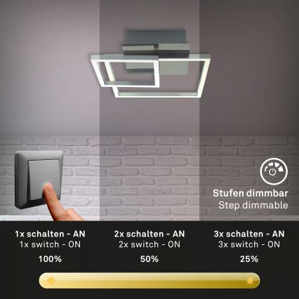 Диммируемый потолочный светильник LED/12W/230V 3000K матовый хром