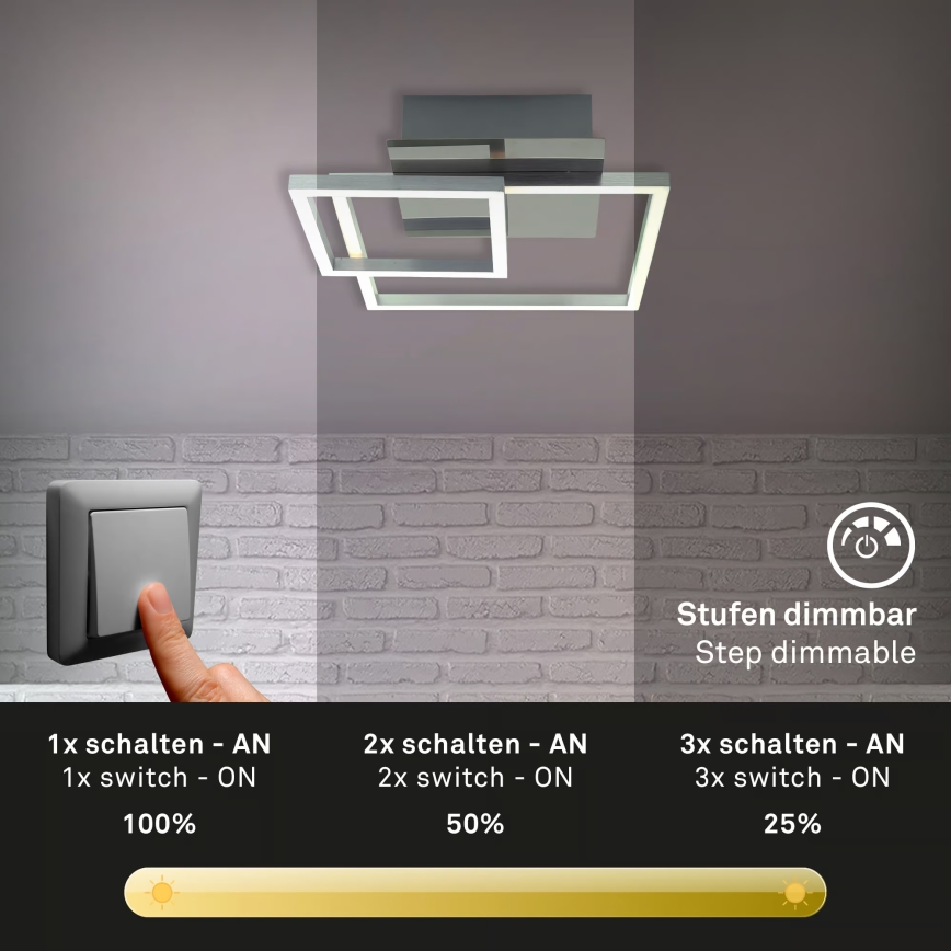 Диммируемый потолочный светильник LED/12W/230V 3000K матовый хром