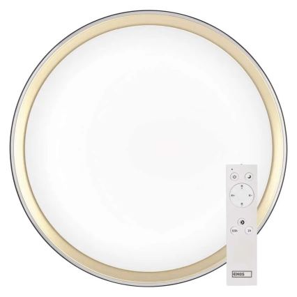 Диммируемый потолочный светильник ILVI LED, 45 Вт, 230 В, 2700-6500 К, диаметр 50 см, черный/латунь + пульт дистанционного управления