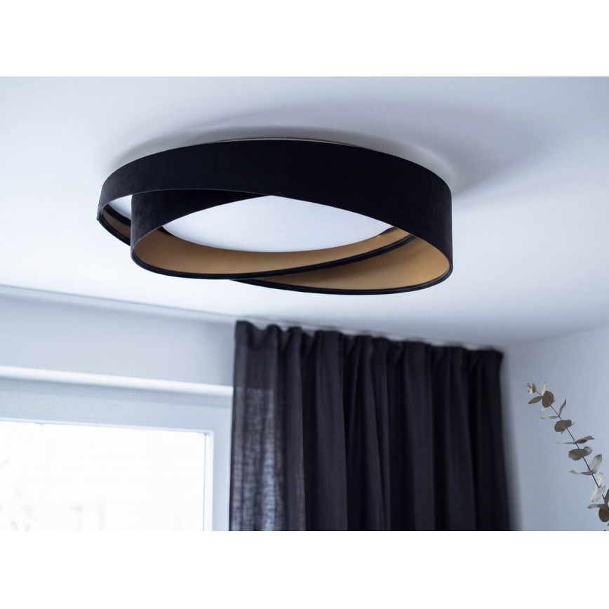 Диммируемый светодиодный потолочный светильник SMART GALAXY MODERN LED/24 Вт/230 В 3000–6500 К, диаметр 55 см, черный/золотой + пульт дистанционного управления