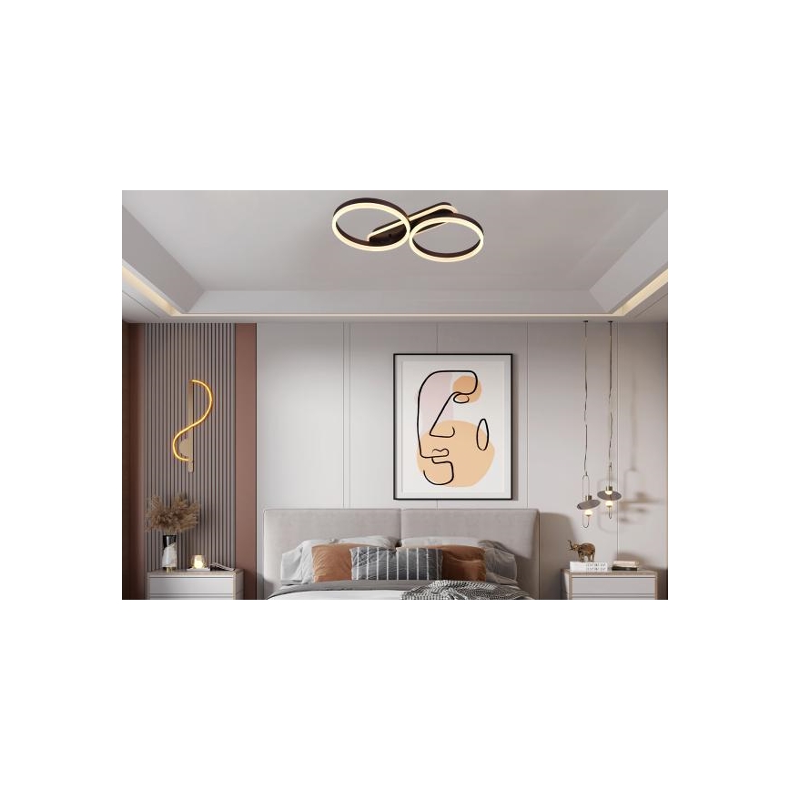 Диммируемый потолочный светодиодный светильник LED/60Вт/230В 3000-6500К + пульт дистанционного управления