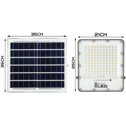 Солнечный светодиодный прожектор с регулировкой яркости LED/150W/3,2V 5000K 15000 mAh IP65 черный + пульт дистанционного управления