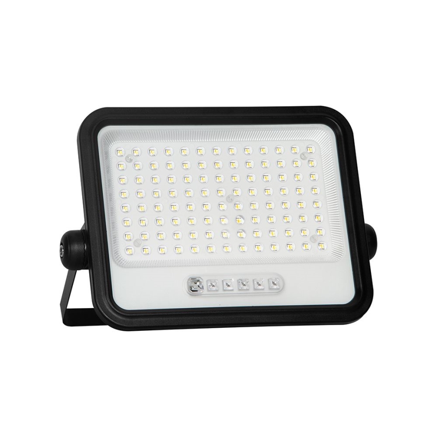Диммируемый солнечный светодиодный прожектор LED/200W/3,2V 2000-8000K IP65 10000 mAh черный + пульт дистанционного управления