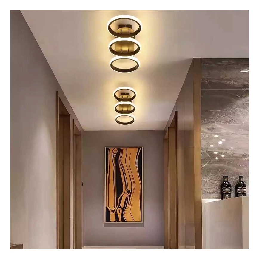 Светодиодный диммируемый потолочный светильник LED/30W/230V 3000-6500K черный Wi-Fi Tuya + пульт дистанционного управления