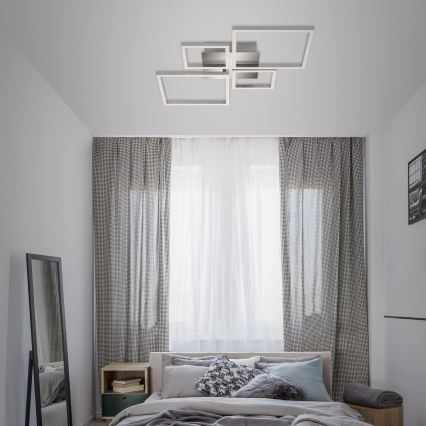 Диммируемый светодиодный потолочный светильник LED/42W/230V 3000K матовый хром