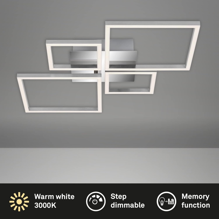 Диммируемый светодиодный потолочный светильник LED/42W/230V 3000K матовый хром