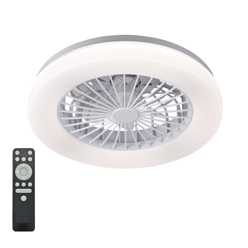 Светодиодный диммируемый потолочный светильник с вентилятором VENTELUX LED/24W/230V 3000/4000/6500K Ø 45 см белый + пульт дистанционного управления
