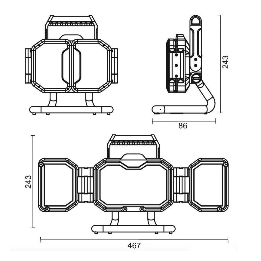 Диммируемый светодиодный рабочий светильник LED/50W/5V 12000 mAh IP54