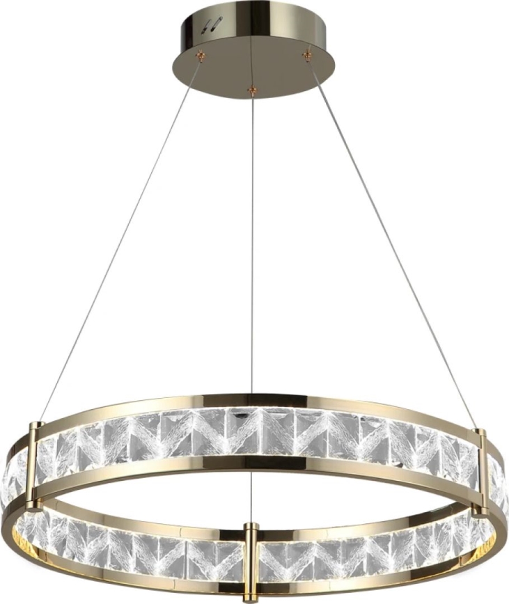 Димована LED-кришталева люстра на тросі ENRIQUE LED/55W//230V 3000-6000K діаметр 80 см + пульт дистанційного керування