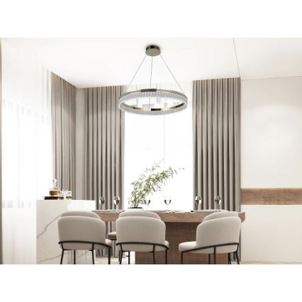 Регульована LED кришталева люстра на тросі THALIA LED/55 Вт/230 В 3000–6000K, діаметр 80 см + пульт дистанційного керування