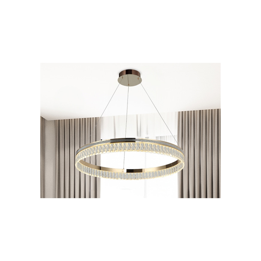 Регульована LED кришталева люстра на тросі THALIA LED/55 Вт/230 В 3000–6000K, діаметр 80 см + пульт дистанційного керування
