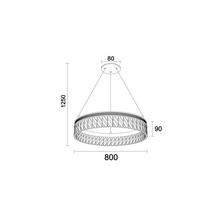 Регульована LED кришталева люстра на тросі THALIA LED/55 Вт/230 В 3000–6000K, діаметр 80 см + пульт дистанційного керування