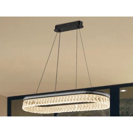LED кришталева люстра на тросі THALIA з регулюванням яскравості LED/50W/230V 3000-6000K + дистанційне керування