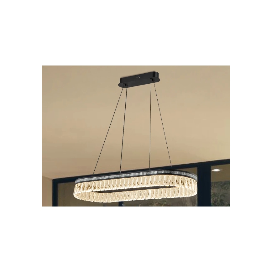 LED кришталева люстра на тросі THALIA з регулюванням яскравості LED/50W/230V 3000-6000K + дистанційне керування