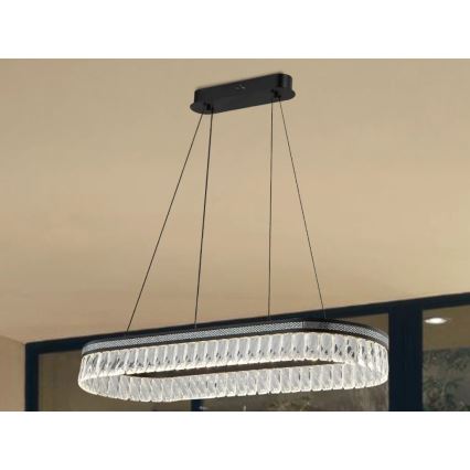 LED кришталева люстра на тросі THALIA з регулюванням яскравості LED/50W/230V 3000-6000K + дистанційне керування