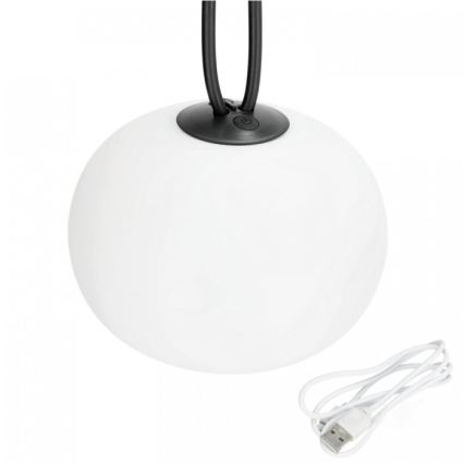 LED зовнішній акумуляторний світильник VENEZIA з регулюванням яскравості LED/1,5W/5V 2500K IP54 2600 mAh чорний