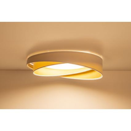 Затемнюваний стельовий світильник SMART GALAXY MODERN LED/24 Вт/230 В 3000-6500 К діаметр 55 см білий/золотистий + пульт дистанційного керування