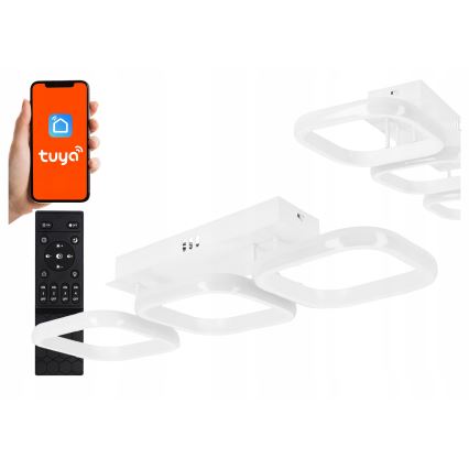 Стельовий світильник зі затемненням LED/33W/230V 3000-6500K білий Wi-Fi Tuya + пульт дистанційного керування