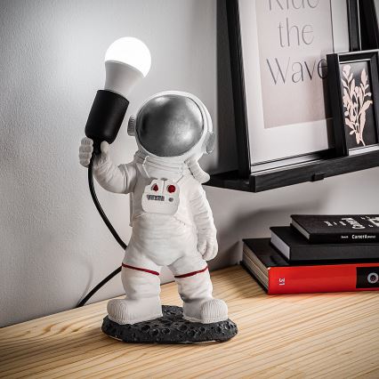 Дитяча лампа ASTRONAUT 1xE27/40W/230V срібляста/біла