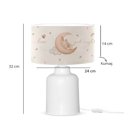 Дитяча лампочка CANDY 1xE27/40W/230V біла/бежева
