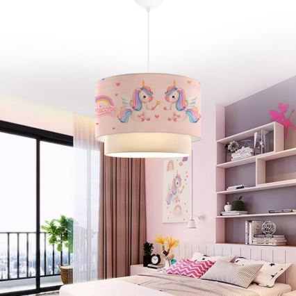 Дитяча люстра CANDY 1xE27/40W/230V рожевий