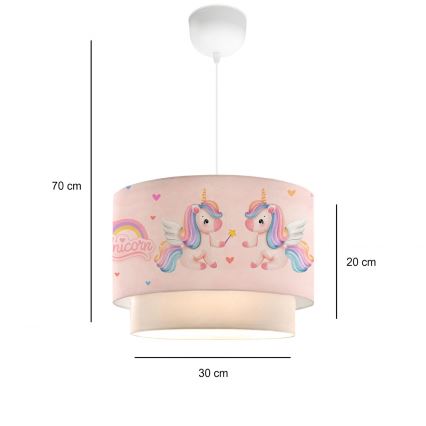 Дитяча люстра CANDY 1xE27/40W/230V рожевий