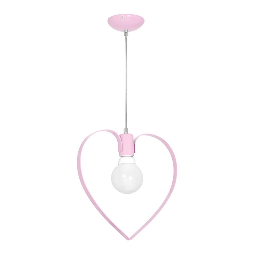 Дитяча люстра LOVE 1xE27/60W/230V світло-рожевий