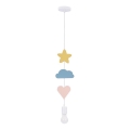 Дитяча люстра на шнурі TRIO 1xE27/20W/230V жовта/синя/рожева