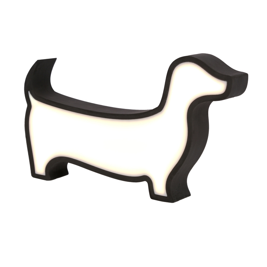 Дитяча настільна лампа DOG LED/12W/230V чорна