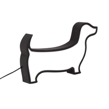 Дитяча настільна лампа DOG LED/12W/230V чорна
