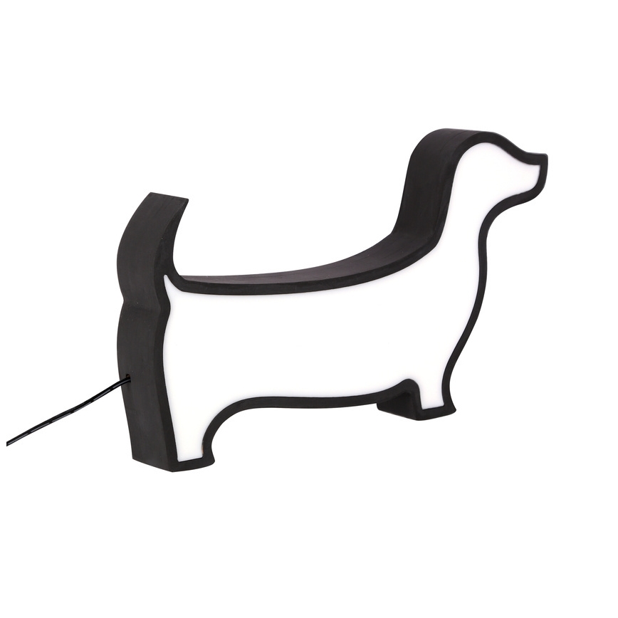 Дитяча настільна лампа DOG LED/12W/230V чорна