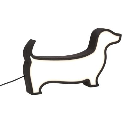 Дитяча настільна лампа DOG LED/12W/230V чорна