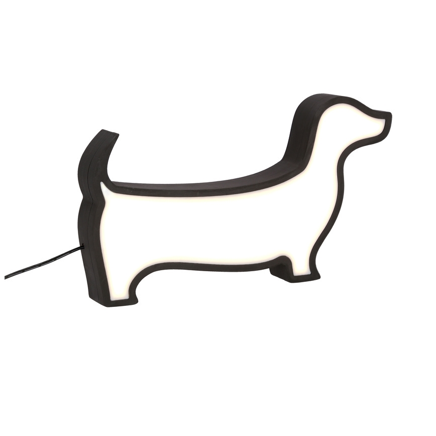 Дитяча настільна лампа DOG LED/12W/230V чорна