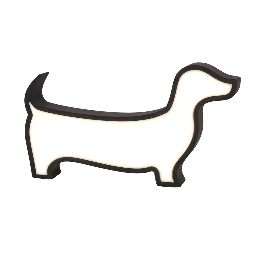 Дитяча настільна лампа DOG LED/12W/230V чорна