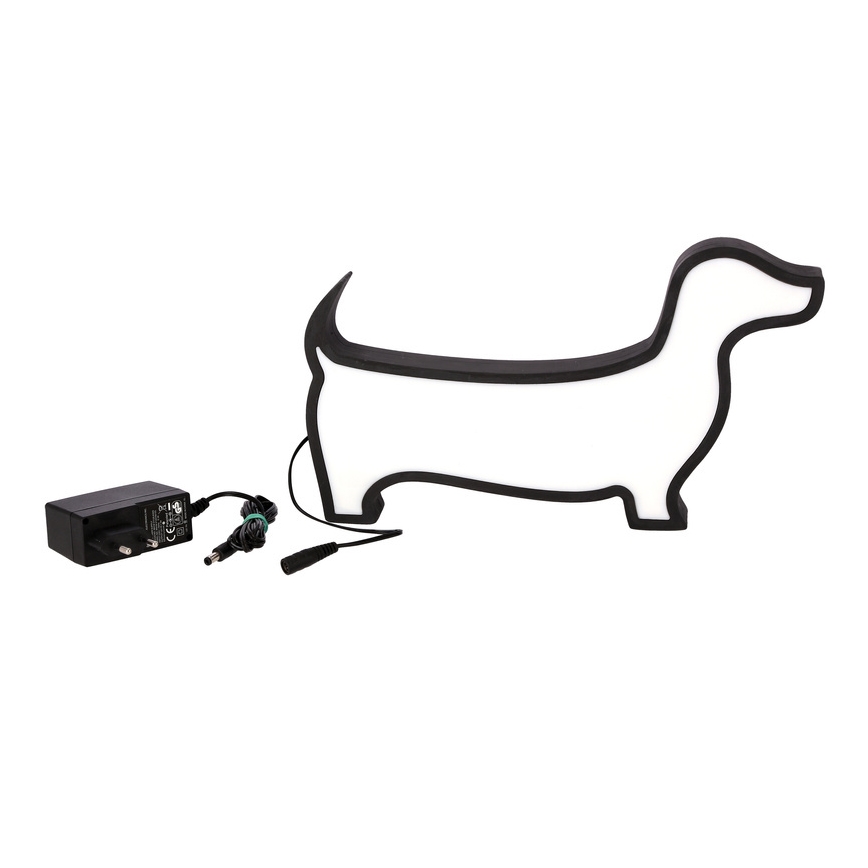 Дитяча настільна лампа DOG LED/12W/230V чорна