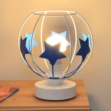 Дитяча настільна лампа STARS 1xE27/15W/230V синій/білий