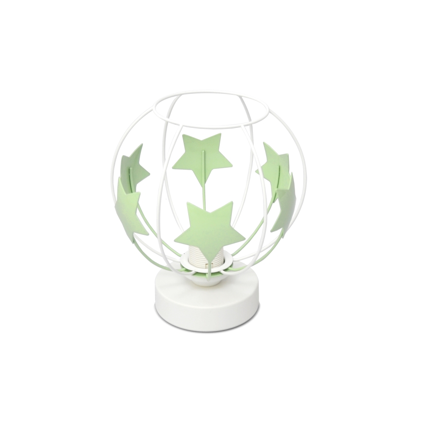 Дитяча настільна лампа STARS 1xE27/15W/230V зелений/білий