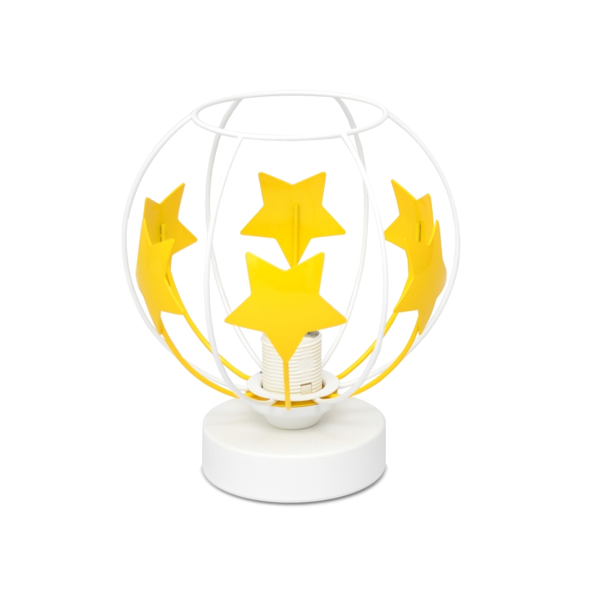 Дитяча настільна лампа STARS 1xE27/15W/230V жовтий/білий