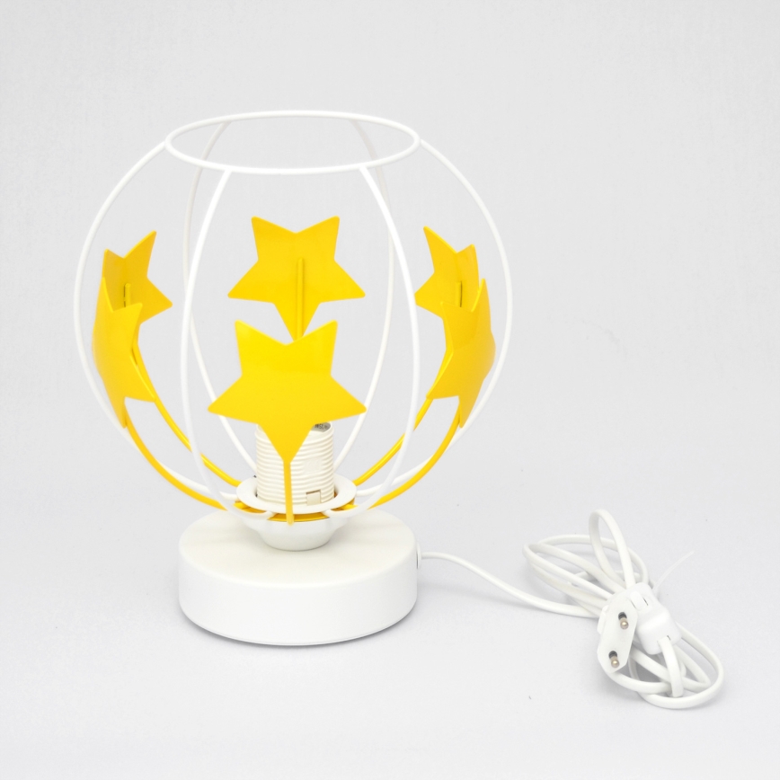 Дитяча настільна лампа STARS 1xE27/15W/230V жовтий/білий