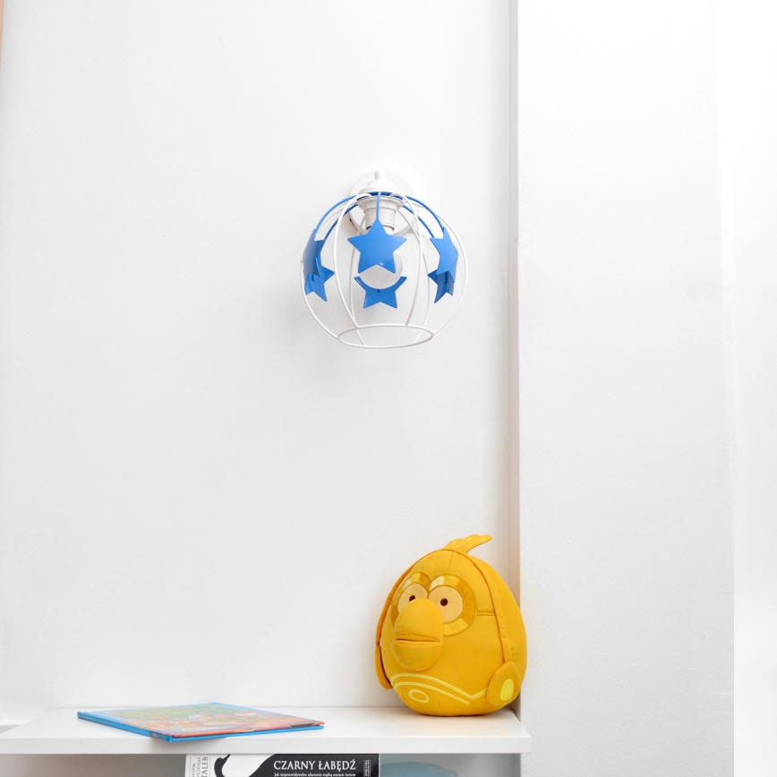 Дитяча настінна лампа (бра) STARS 1xE27/15W/230V синій/білий