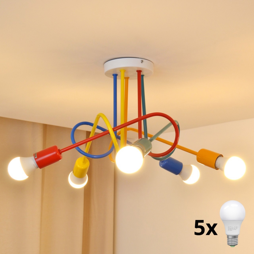 Дитяча підвісна LED люстра OXFORD 5xE27/15W/230V