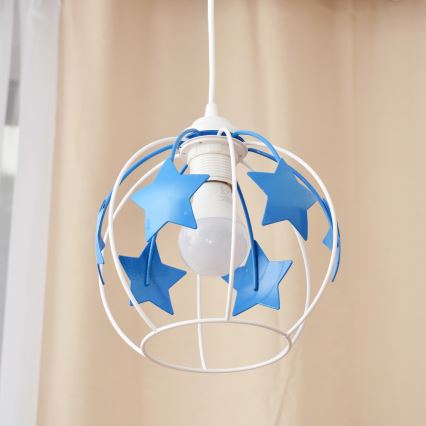 Дитяча підвісна люстра STARS 1xE27/15W/230V синій/білий