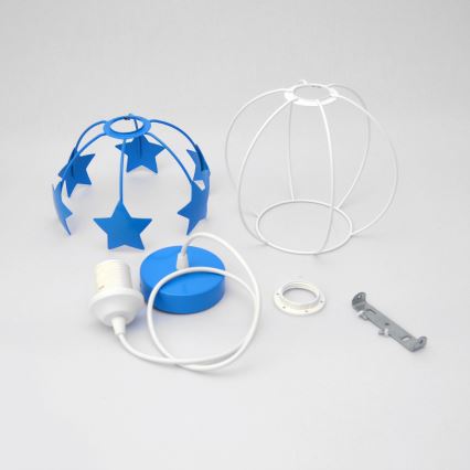 Дитяча підвісна люстра STARS 1xE27/15W/230V синій/білий